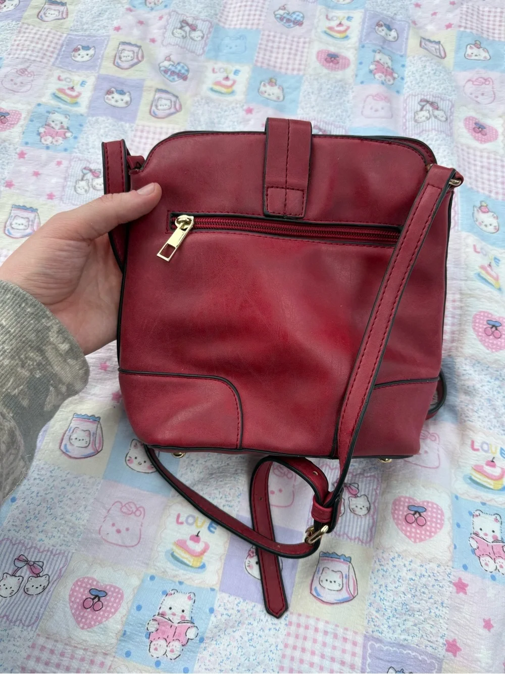 Women's Burgundy Crossbody Bag - Classic Everyday Shoulder Bag